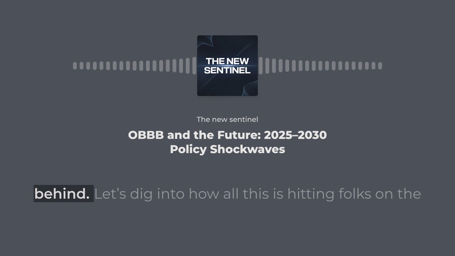 OBBB and the Future