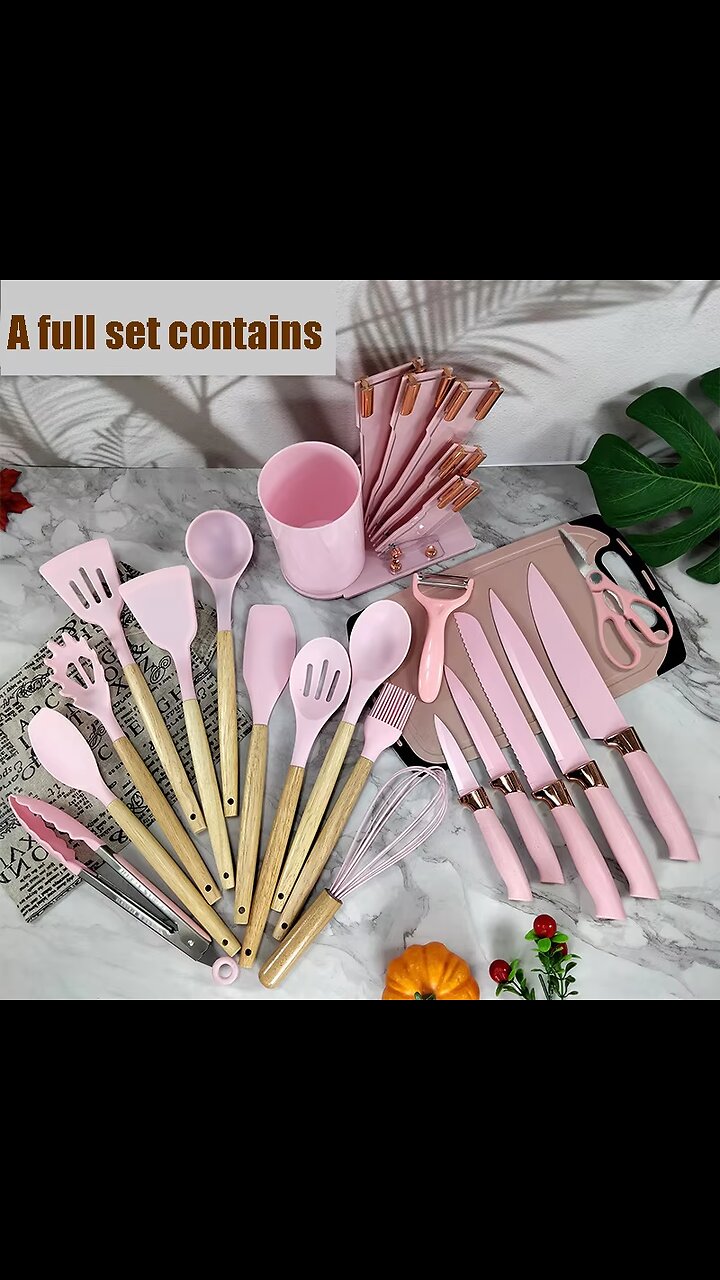 Silicone Kitchen Utensils Including Spatula, Baking Tools, Cutting Boards 20 Pcs Set