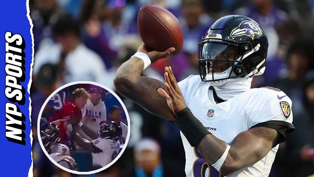 Lamar Jackson SPEAKS OUT after shoving fan in heartbreaking SNF loss to Bills