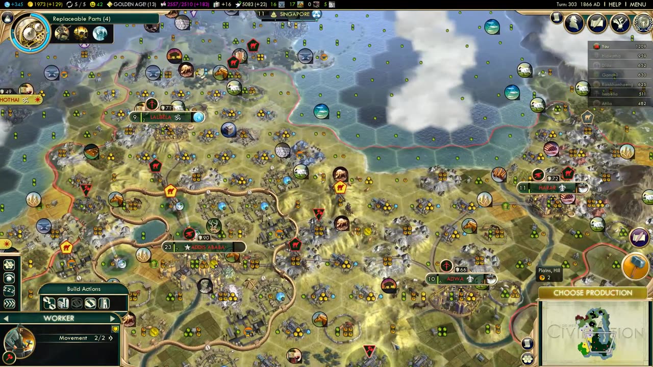 Civilization 5 Brave New World: Haile Selassie - Ethiopian Empire - No ...
