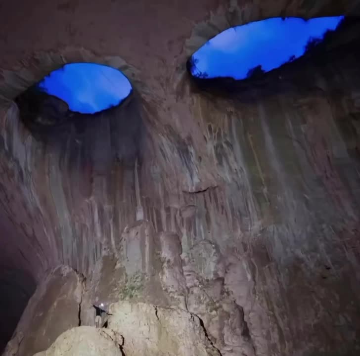 Prohodna cave in Bulgaria also known as Eyes of God