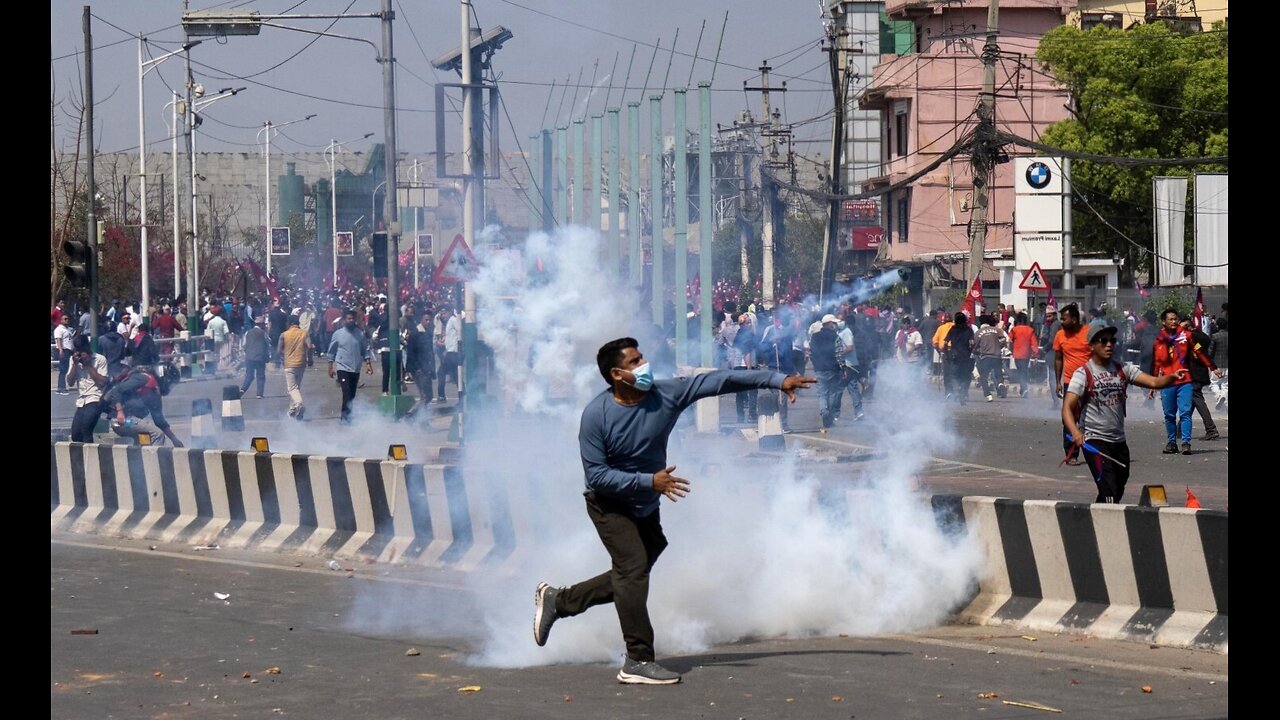 REVOLUTION IN NEPAL ON THE GROUND VIDEO OF ROIT IN KATHMANDU NEPAL REVOLUTION