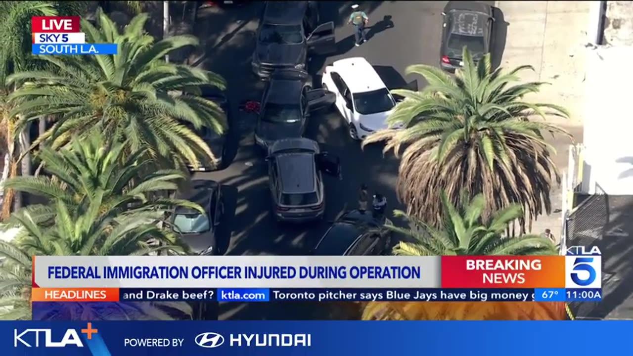 KTLA 5 - Federal agent, subject wounded in shooting in South L.A.