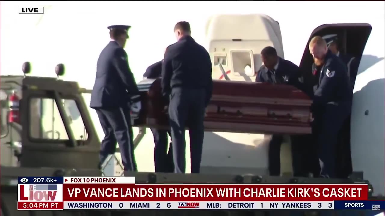 Air Force Two landed in Phoenix with Charlie Kirks casket