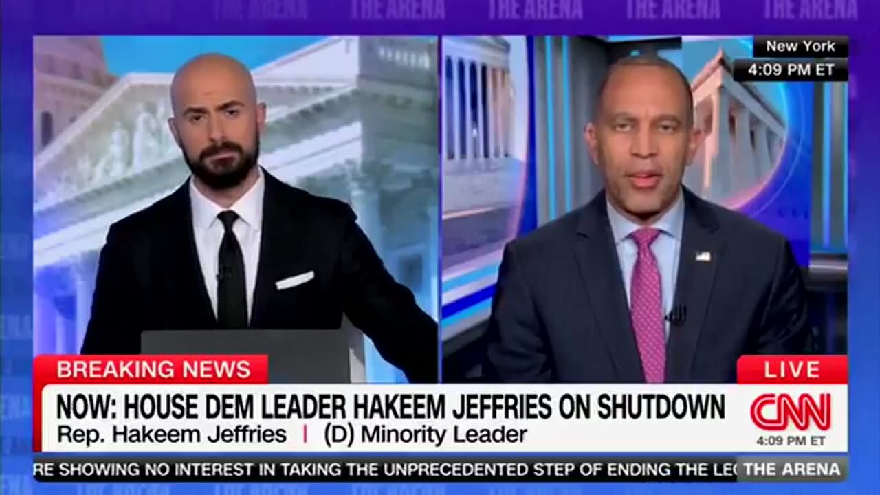 Hakeem Jeffries says the filibuster is a Jim Crow relic, but he refused to agree with Trump