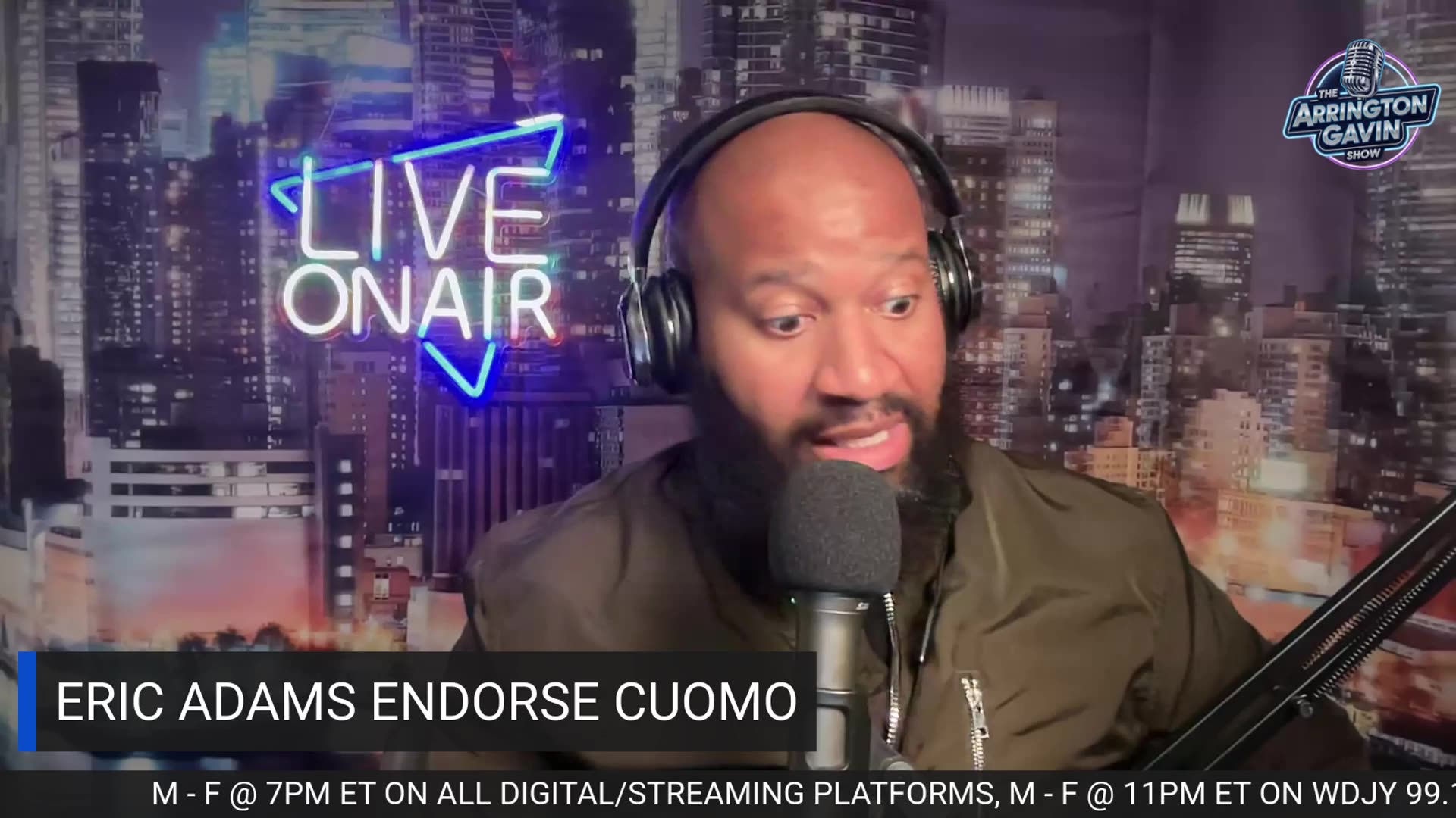 The Arrington Gavin Show ERIC ADAMS NOW ENDORSES CUOMO!