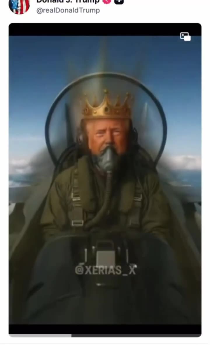 President Trump shares an AI video of him with a crown on dropping poop at a protests