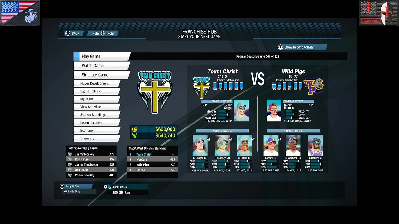 Based Sportsball 2025: Regular Season - Game #147 [Team Christ at Wild Pigs]