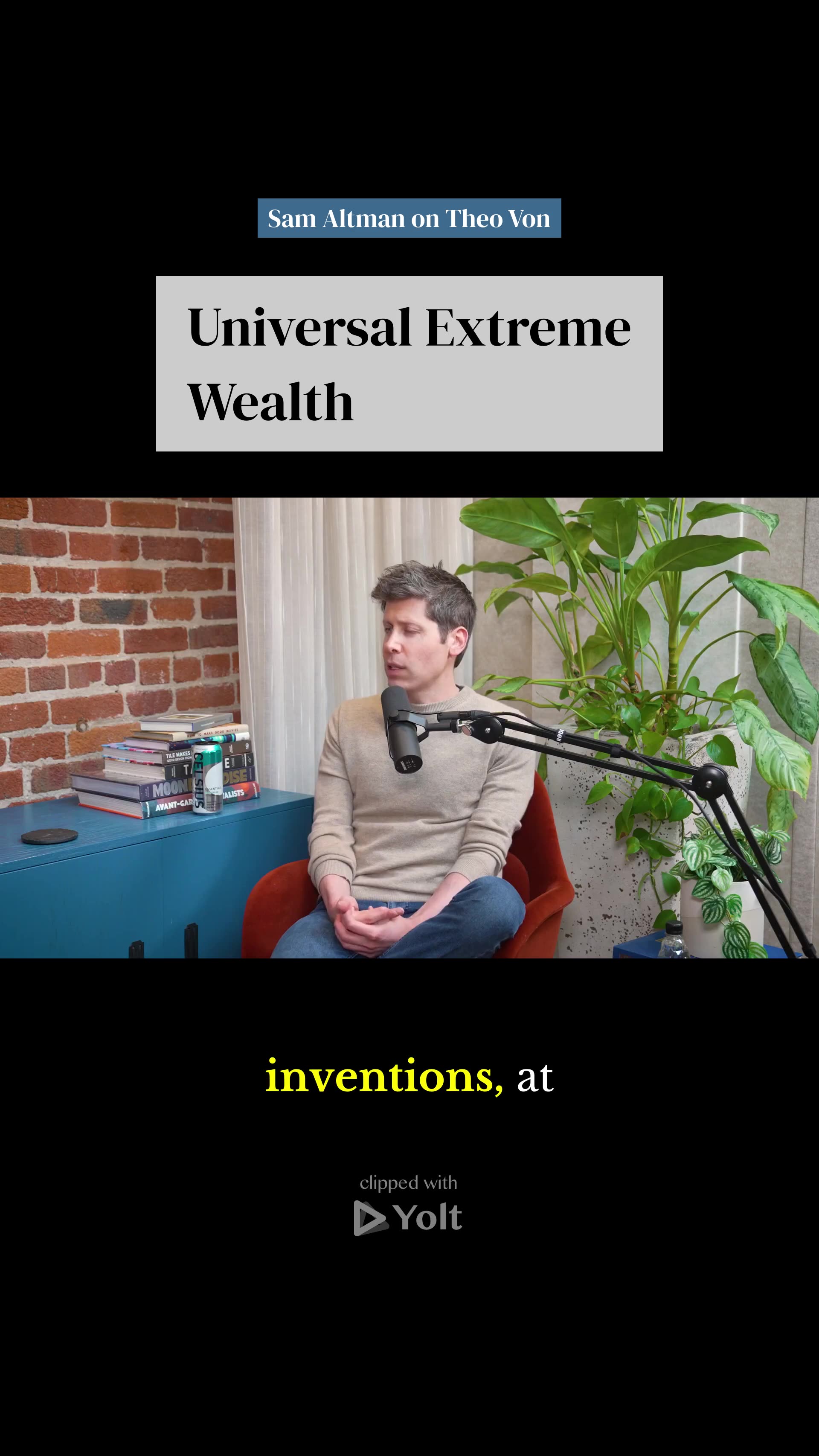 Universal Extreme Wealth? - Sam Altman on Theo Von #ai #universalbasicincome #wealth #economicmodel