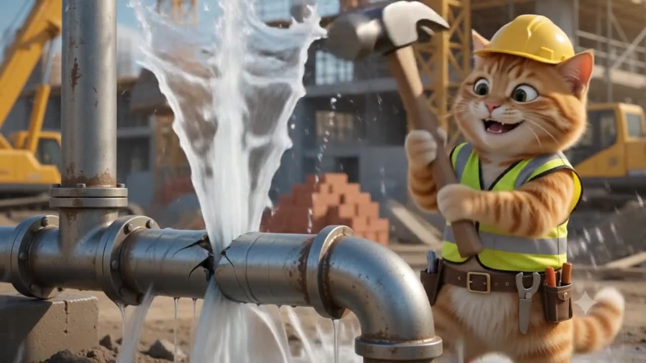 😂 Viral Funny Video AI Cats in civil construction - PETS viral pranks