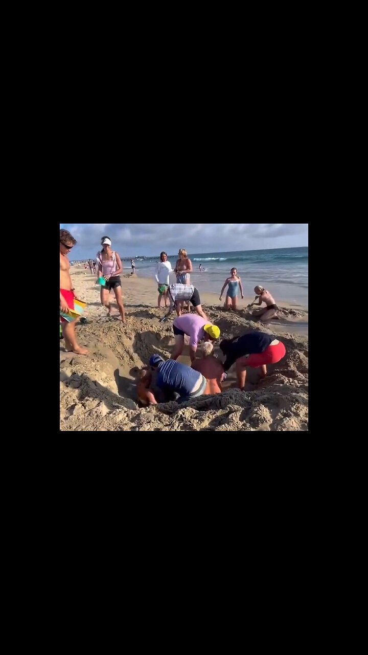 A Day At The Beach Nearly Turns Tragic When A Family Dug A Makeshift Pool In The Sand