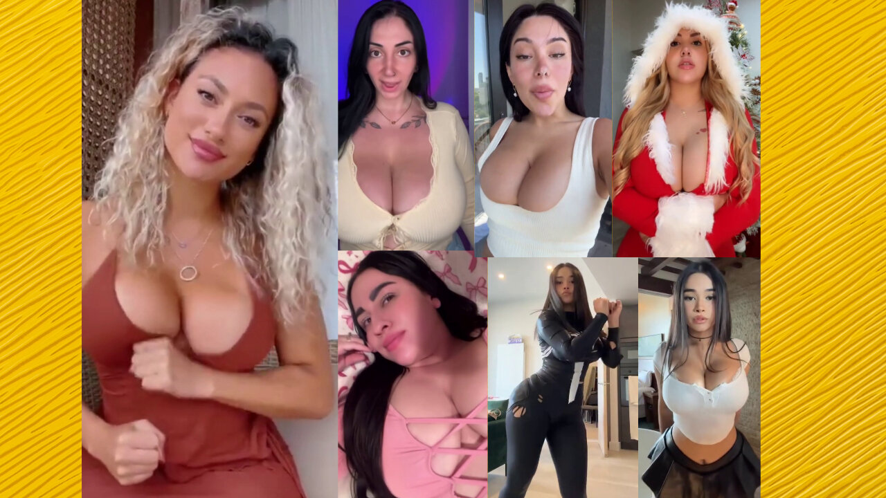 Huge Boobs / No Bra / Hard Nipples 38 - Big bank tiktok challenge ❤️‍ClipchampGirls 2025