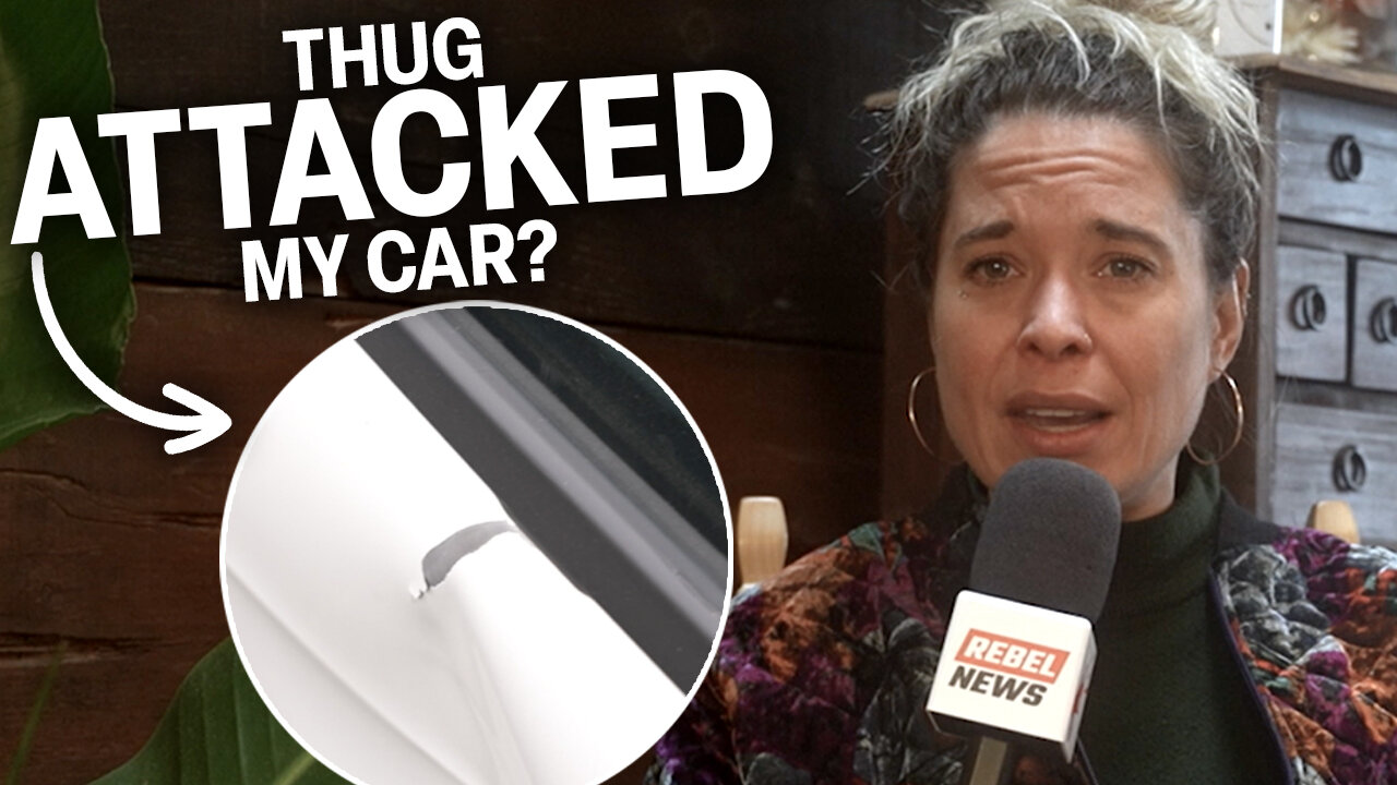 Montreal thug smashes Rebel journalists car while reporting!