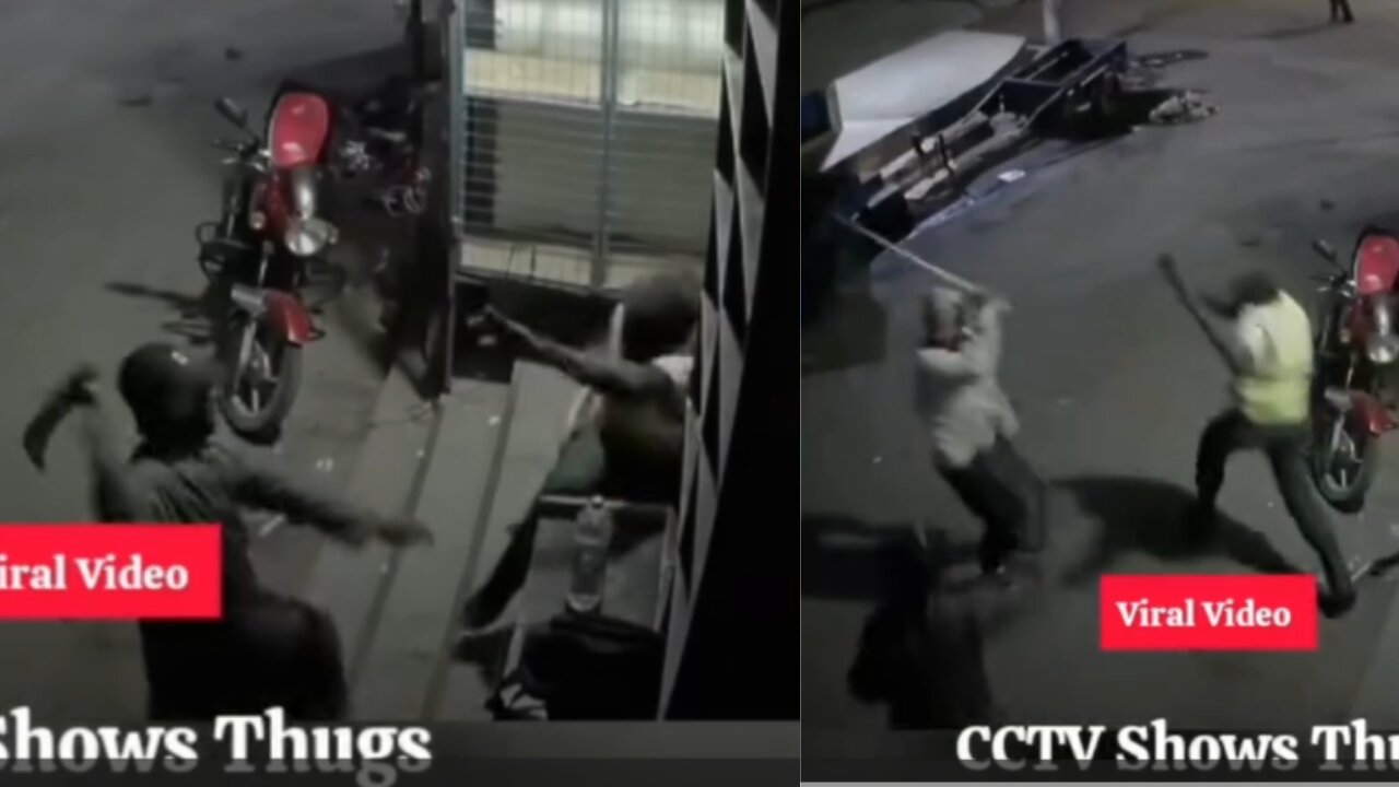 Thugs Attack Night Guard With Panga (Caught On Camera)