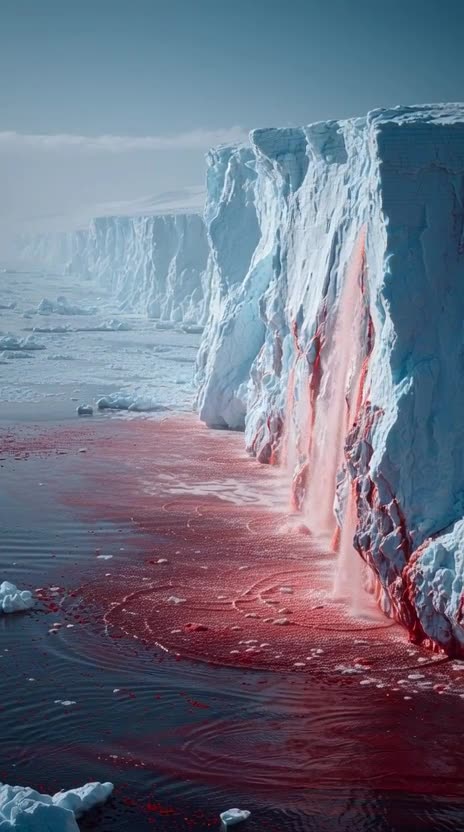 frozen_antarctic_glacier_red_blood_colored_water_spills