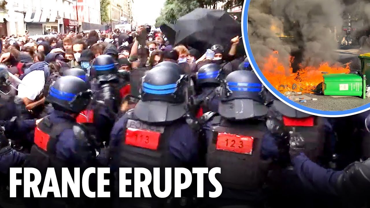 Slaves verses Slaves: FRANCE ERUPTS: Riot cops storm into Block everything protesters who are paralyzing country