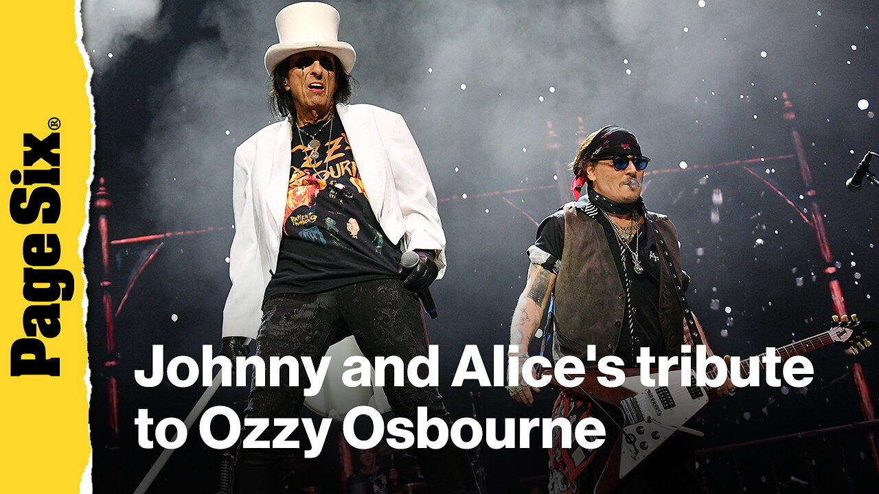 Johnny Depp makes a surprise appearance with Alice Cooper on stage in tribute to Ozzy Osbourne