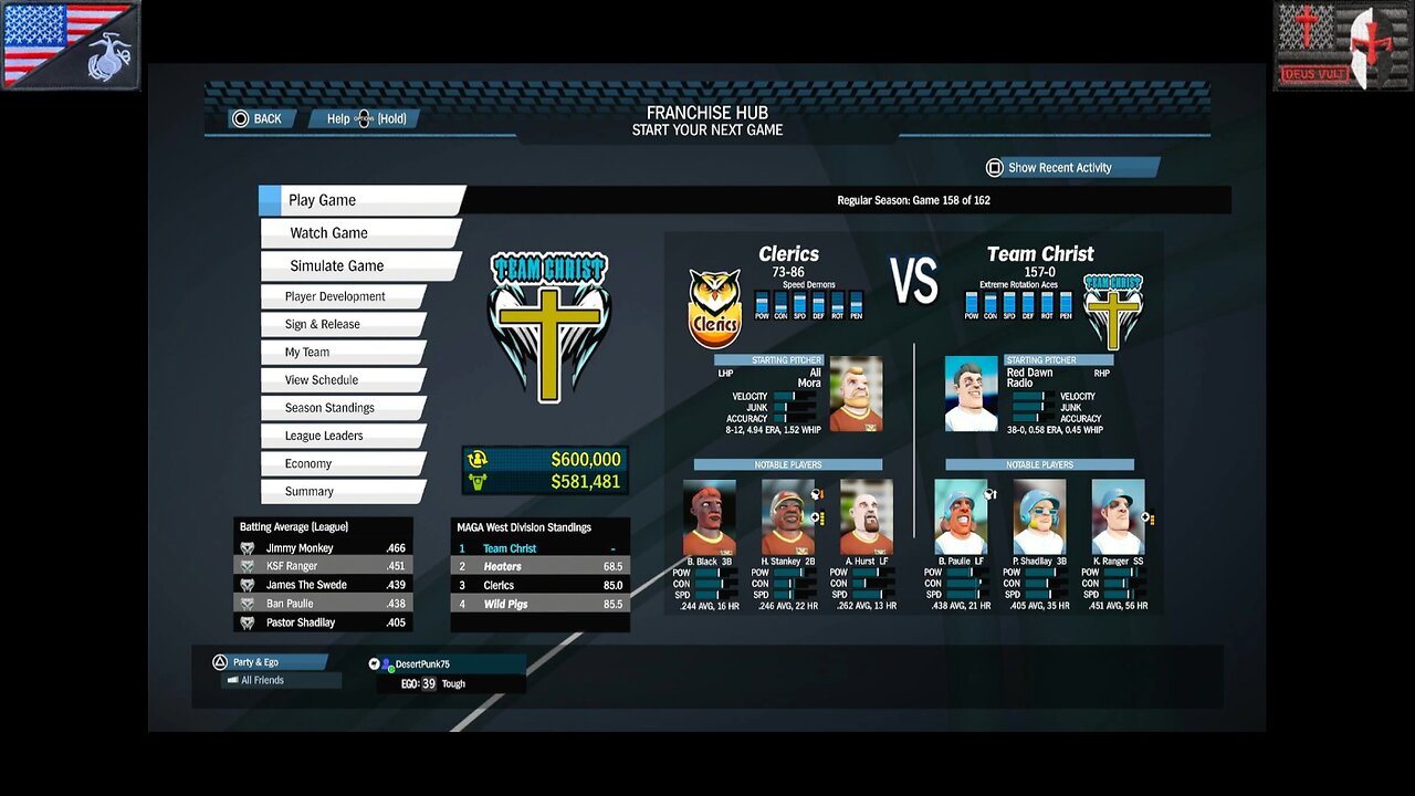 Based Sportsball 2025: Regular Season - Game #158 [Team Christ vs. Clerics]