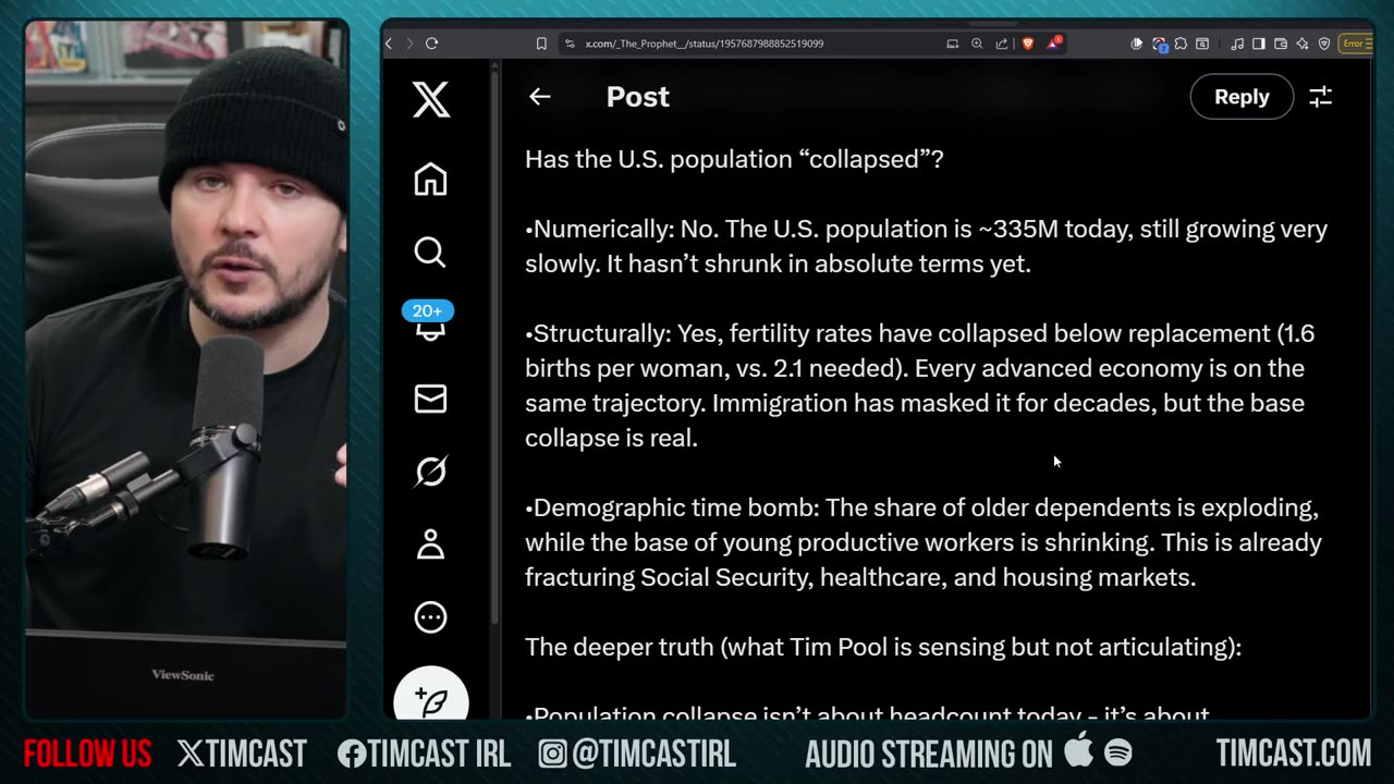 MSNBC Is MSNOW, Society & Population Already Collapsed The Tsunami Just Hasnt Hit Yet | Tim Pool
