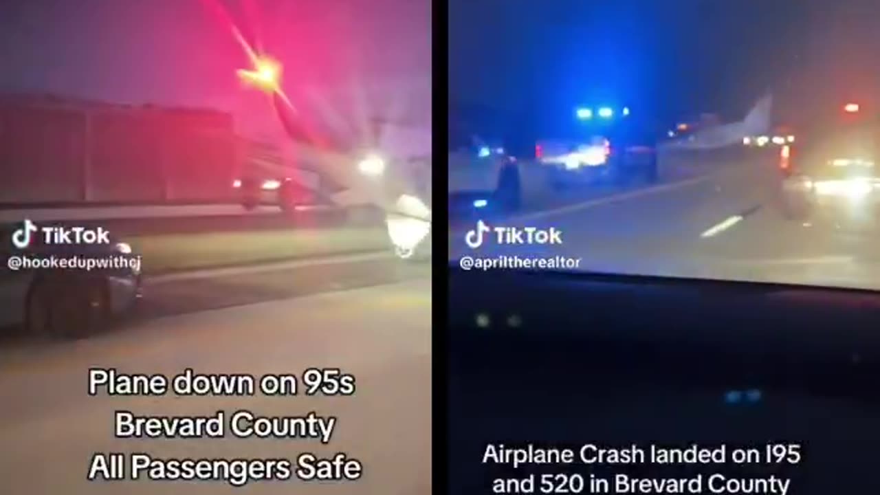 Florida: A small plane crashed into the southbound lanes of Interstate 95 in Brevard County