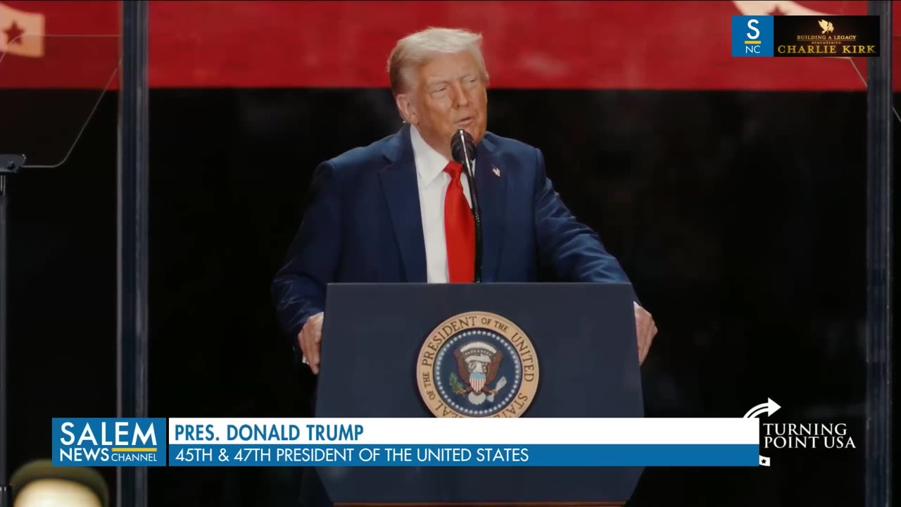 President Trump Delivers His Remarks at Charlie Kirks Memorial Service