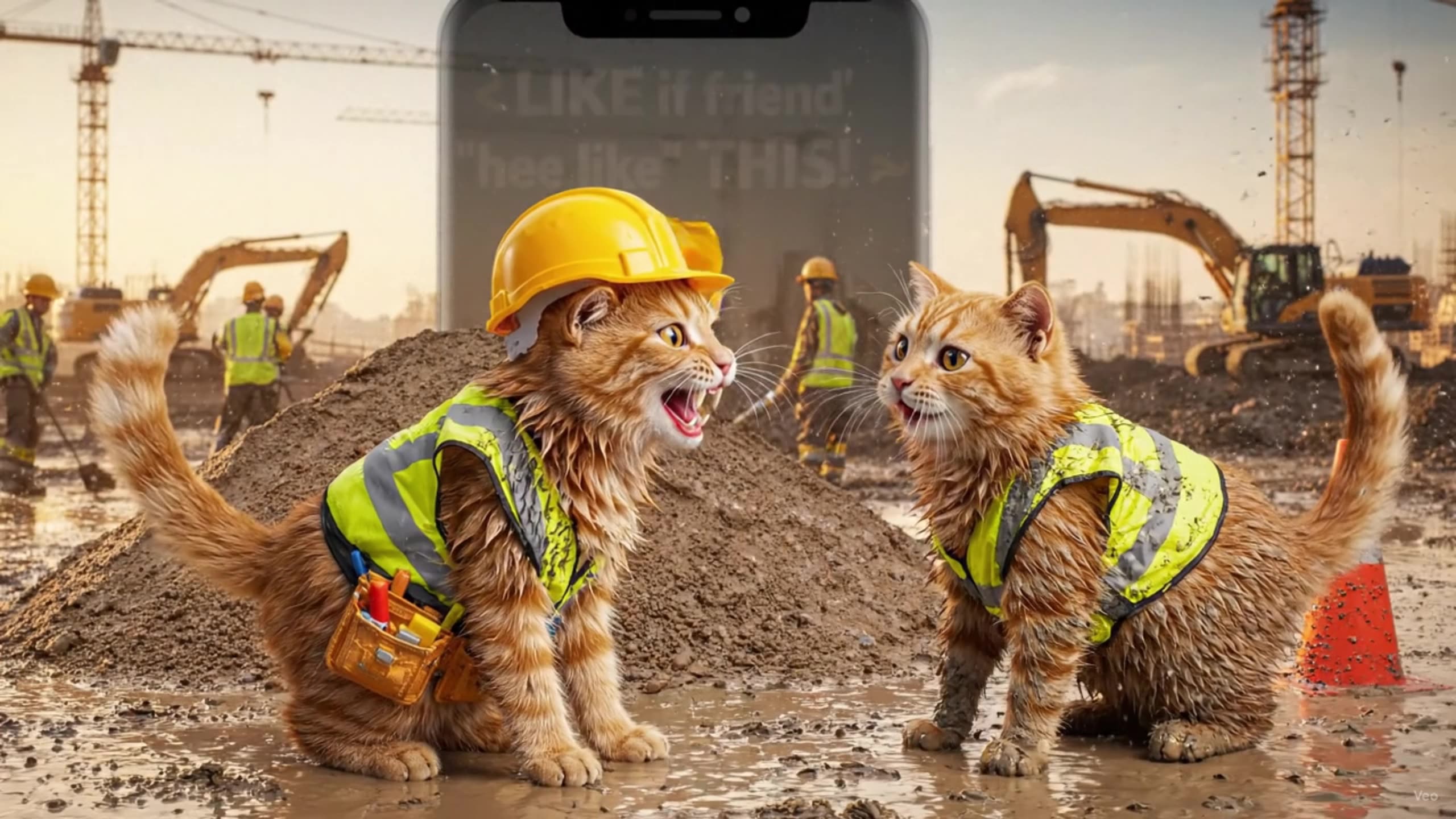 🐱 The Worlds Funniest Construction Cats! 😂 Epic AI Cat Fails You Cant Stop Watching
