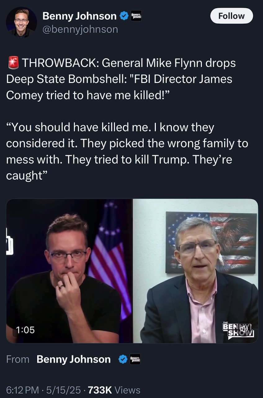 Reminder/ReFresher | Gen Flynn Says Comey Wanted To & Should Have Killed Him.