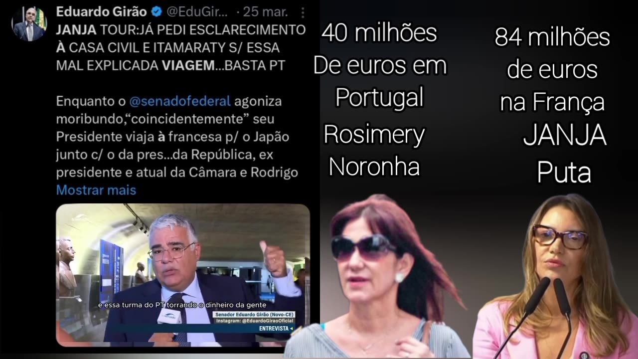 Dinheiro esquecido no Banco Espírito Santo pode ter sido levado por amiga de Lula, JANJA PUTA com 84 milhões de euros em bancos na Itália e frança.