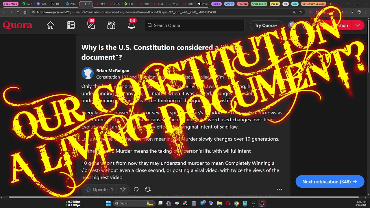 CONSTITUTION LIVING DOCUMENT OR NOT?