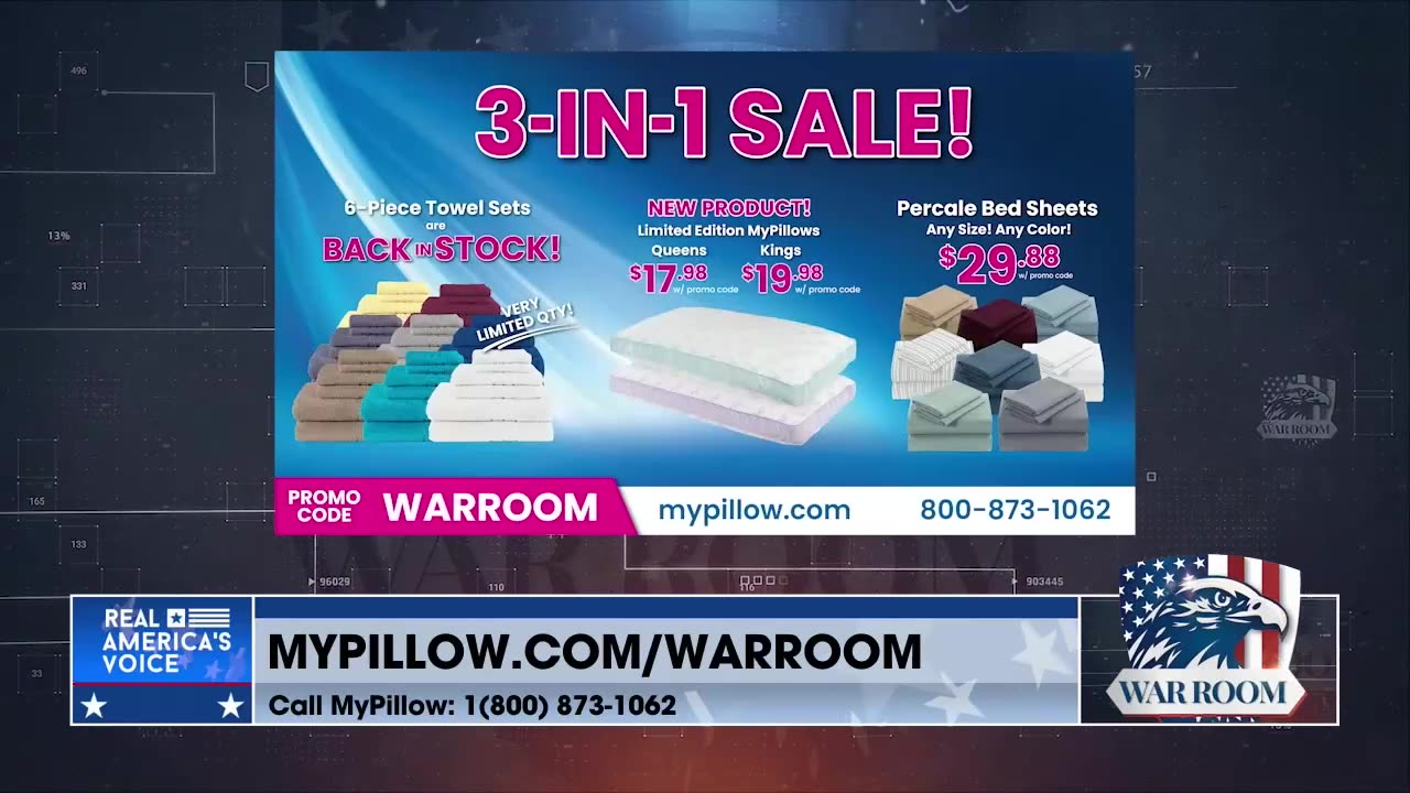 Go To MyPillow.com/warroom To Order Your WarRoom Posse Exclusive Deals Today!