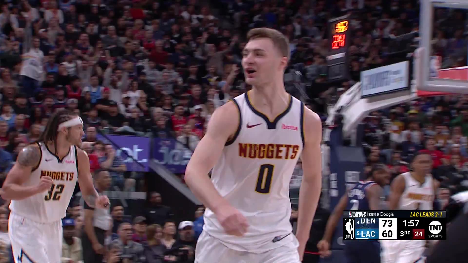 Christian Braun drills the 3 and is HYPED. ๐ค
