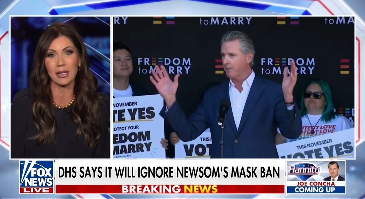 DHS Secretary: Newsoms ICE Mask Ban Is Unconstitutional