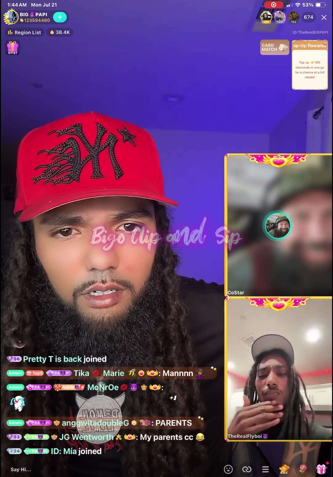 Papi n several demon time members get recalled beans from CoStar 7/20/25 #bigoclipandsip
