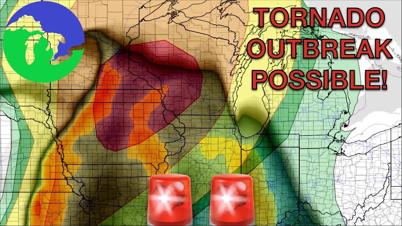 TORNADO OUTBREAK POSSIBLE Monday in Upper Midwest, Shifting Towards Great Lakes Tuesday