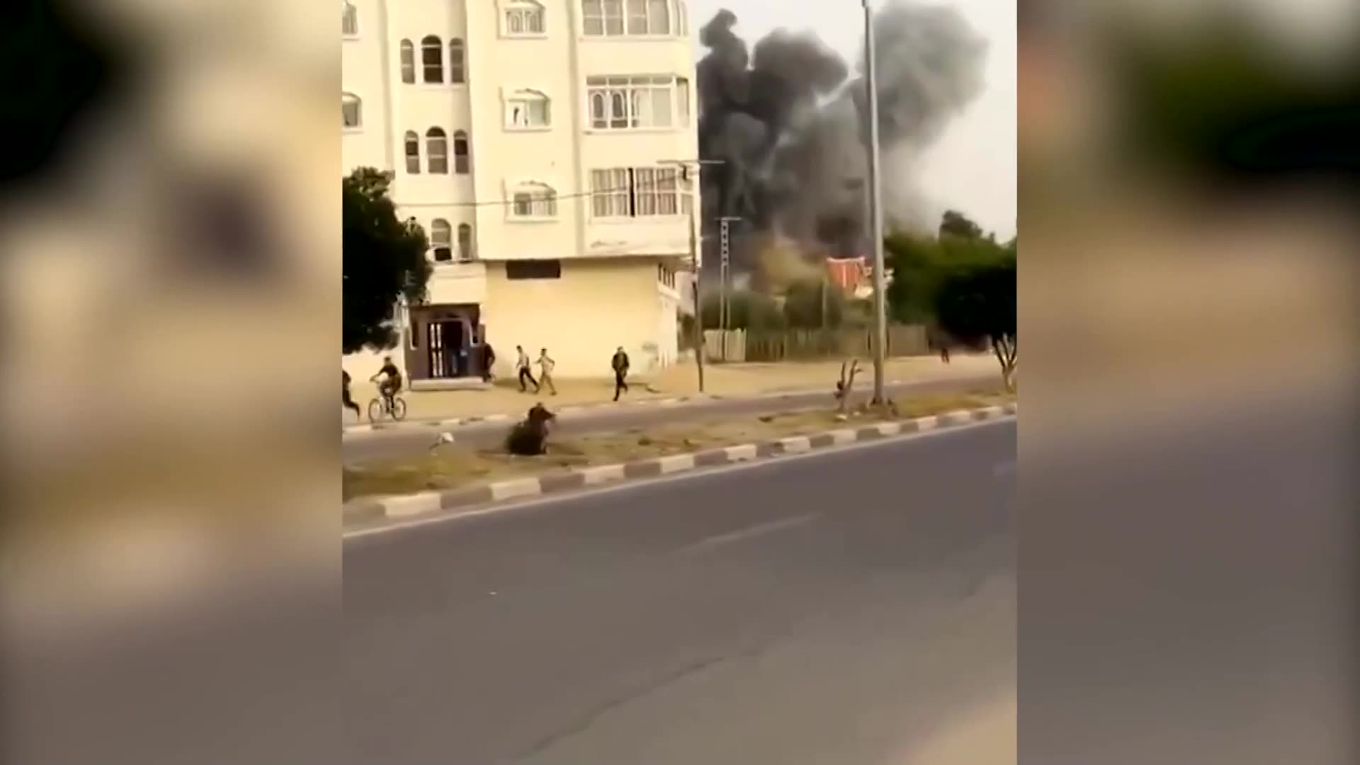 Explosions seen near European Hospital in Gazas Khan Younis