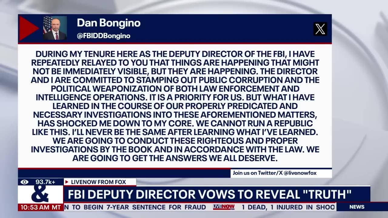 ⚡Dan Bongino releases cryptic post today: vows to reveal the truth