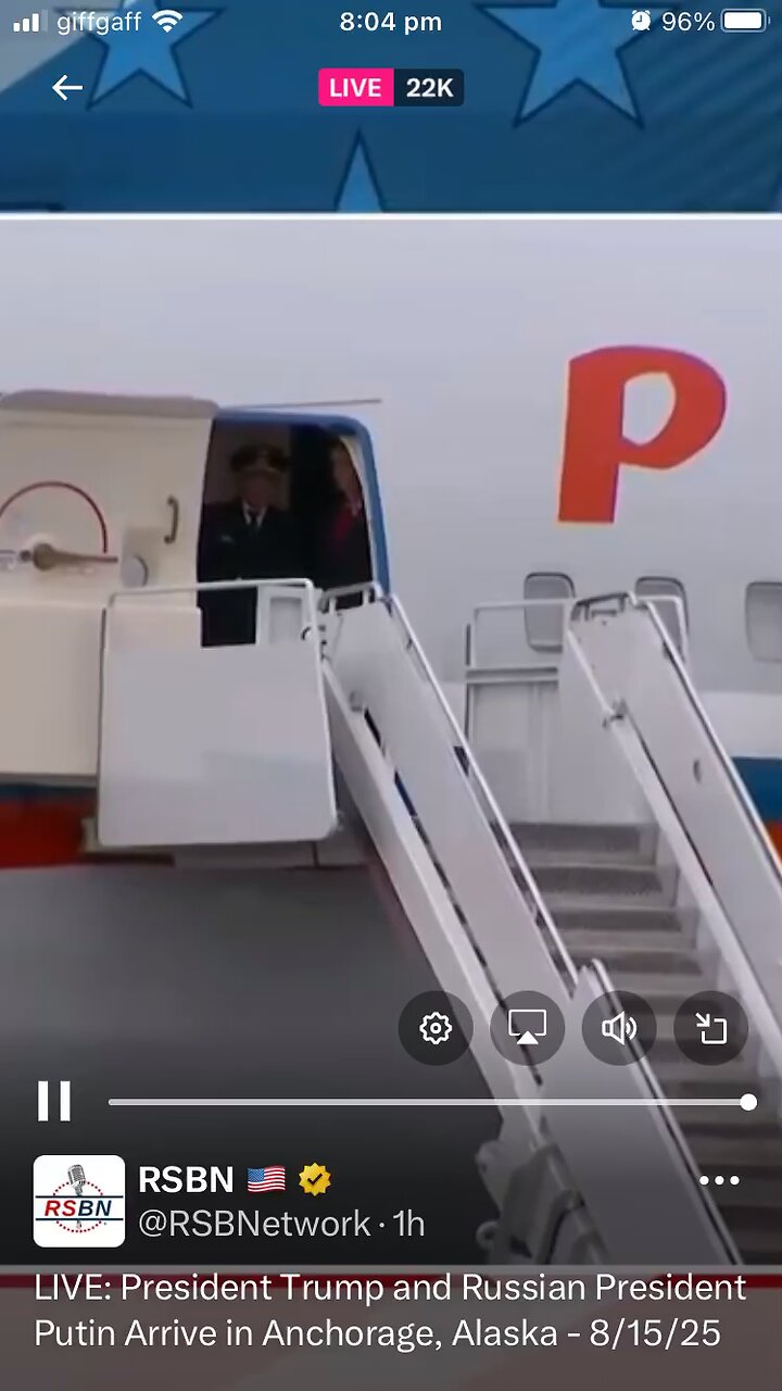 RSBN : Trump landed in Alaska 15/08/2025