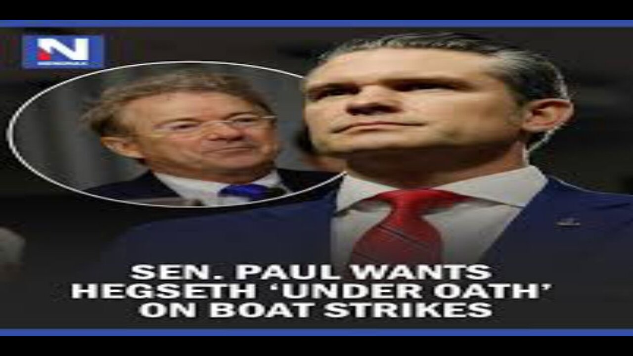 Sen. Paul Wants Hegseth Under Oath on Boat Strikes