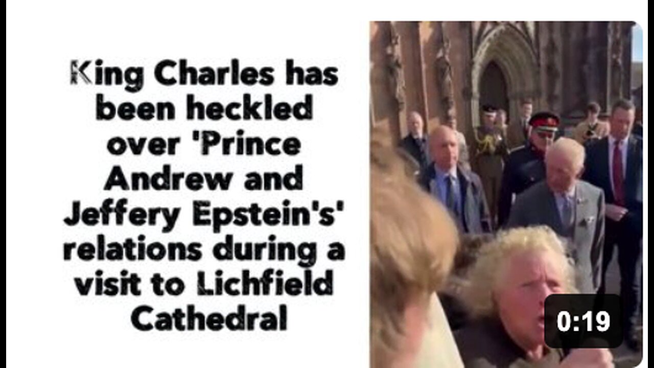 King Charles has been heckled over Prince Andrew and Jeffery Epsteins relations during a visit to Lichfield Cathedral