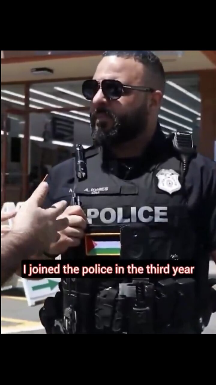 NEW JERSEY COP🎬🎤🥷📸WEAR PALESTINIAN FLAG ON UNIFORM 🇵🇸👮♂️IS PRO-PALESTINE SUPPORTER🇵🇸🕋🥷💫