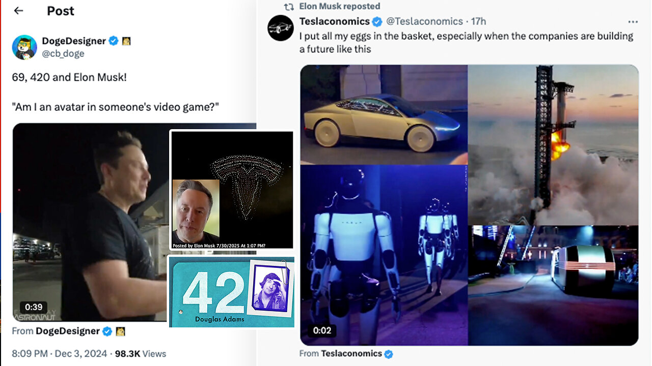 Elon Musk | Ultimately We Will Have 42 Engines. It Was Inevitable As the Prophecy Foretold By the Great Prophet Douglas Adams In His Book...The Answer to the Meaning Life Is 42. + Revelation 11:1-2 & 13:5, Daniel 13:4-6