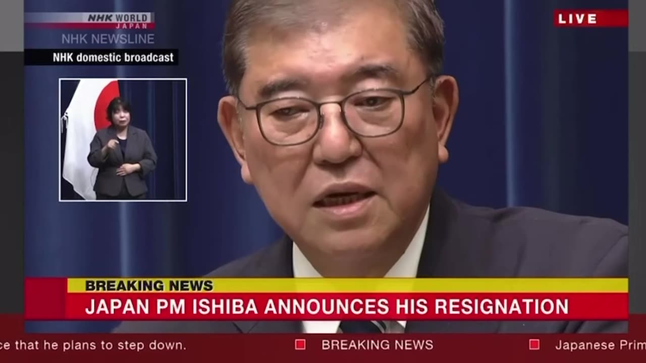 Japans PM Shigeru Ishiba announces his resignation.