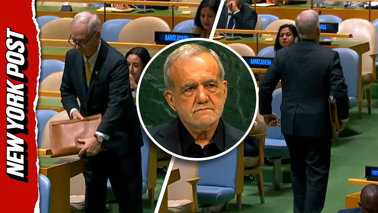 US delegation walks out as Iran's president tells UN country is 'victim of terrorism' during speech thumbnail