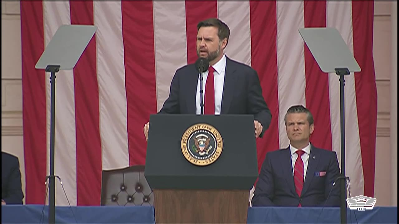 President Donald J. Trump and Defense Secretary Pete Hegseth honor fallen service members during a ceremony at Arlington