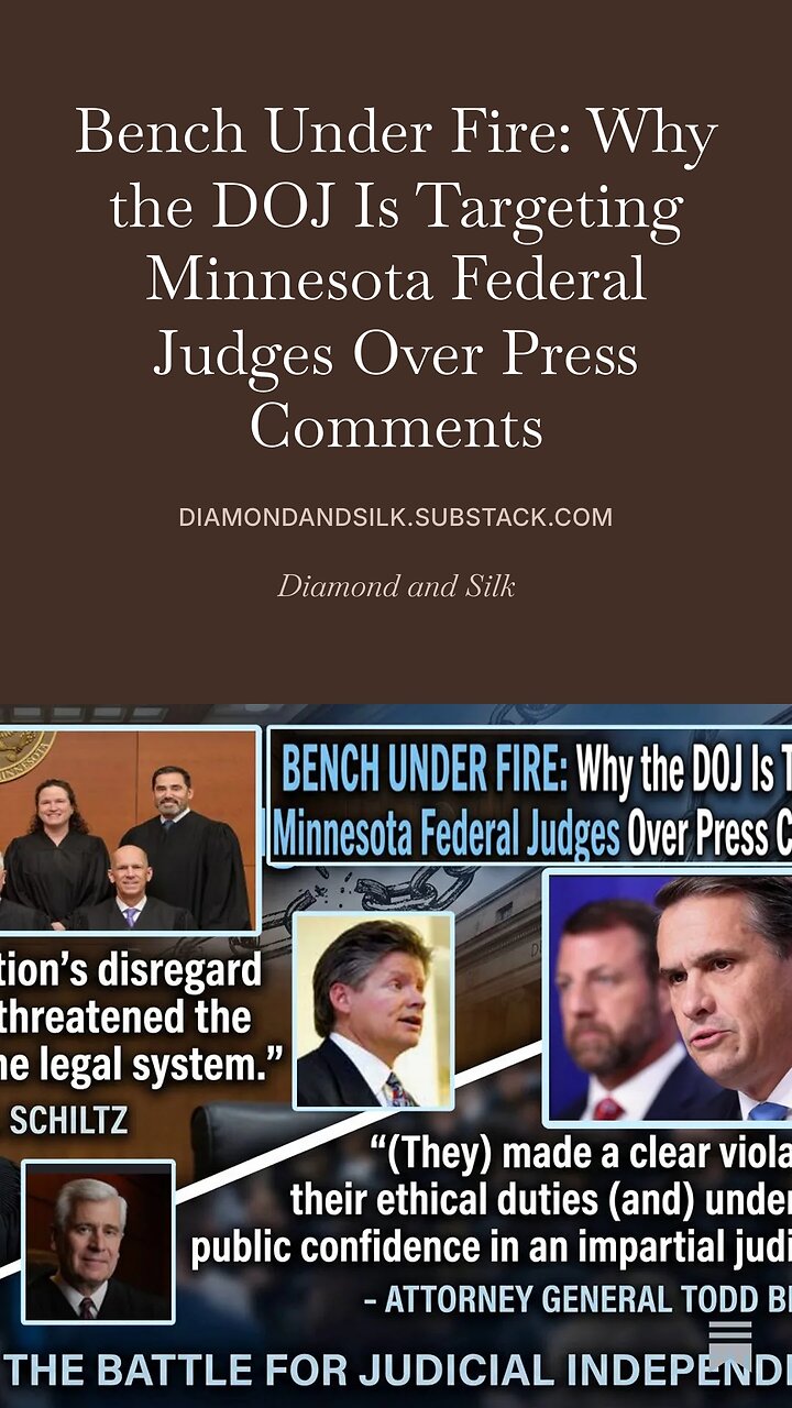 DOJ STRIKES BACK: Misconduct Complaint Filed Against Minnesota Federal Judges Over NYT Leaks thumbnail