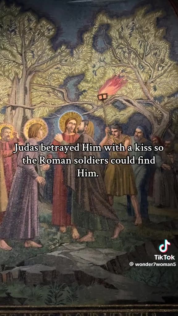 This is the Garden of Gethsemane where Jesus prayed for the last time before being arrested