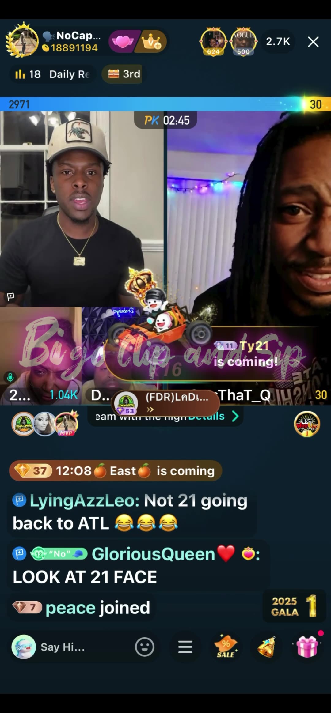 NoCap lines Cheesecake Boy n talks about 21 who joins the live 11/21/25 #bigoclipandsip