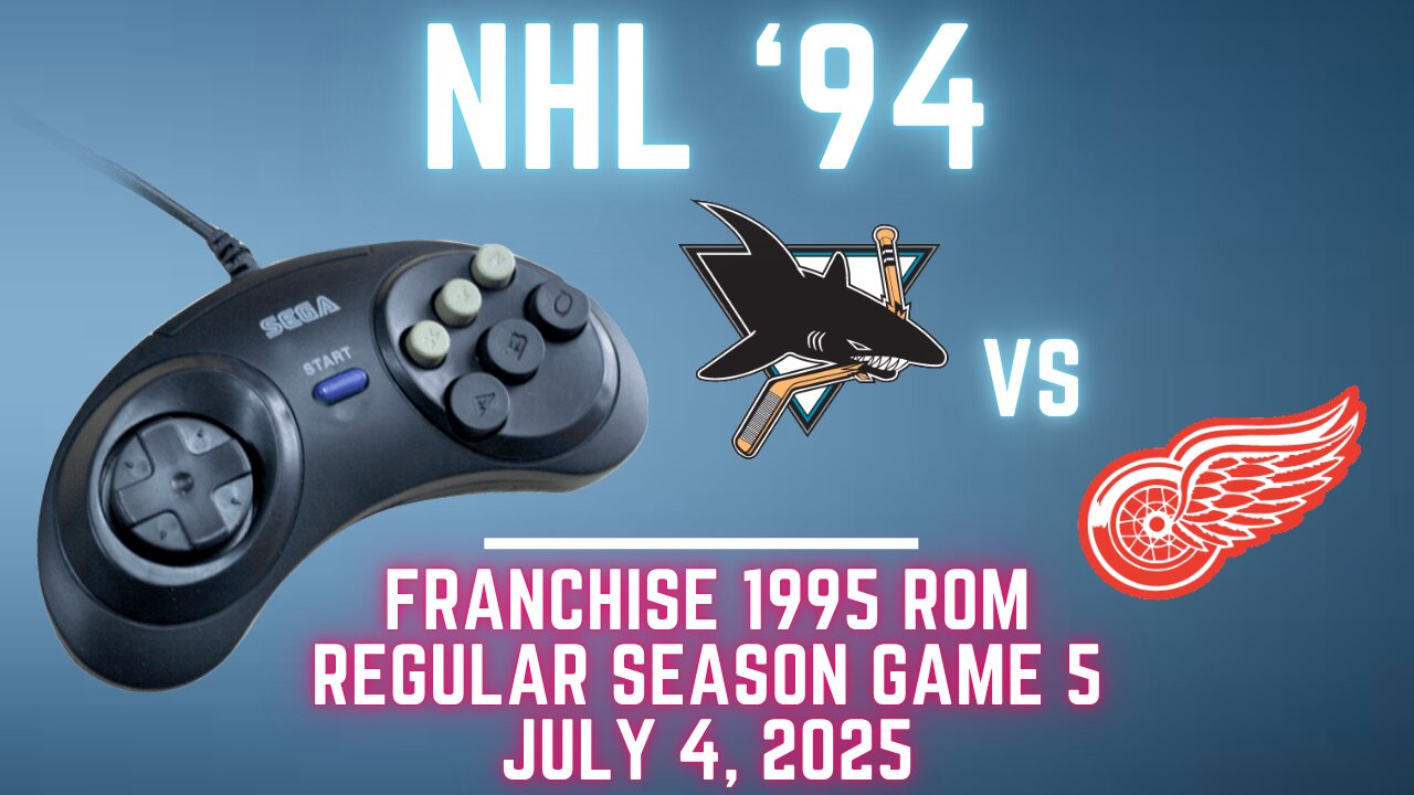 NHL 94 Franchise League (1995) - Sharks (Len) at Red Wings (FlamShelter) {Genesis} Game 5