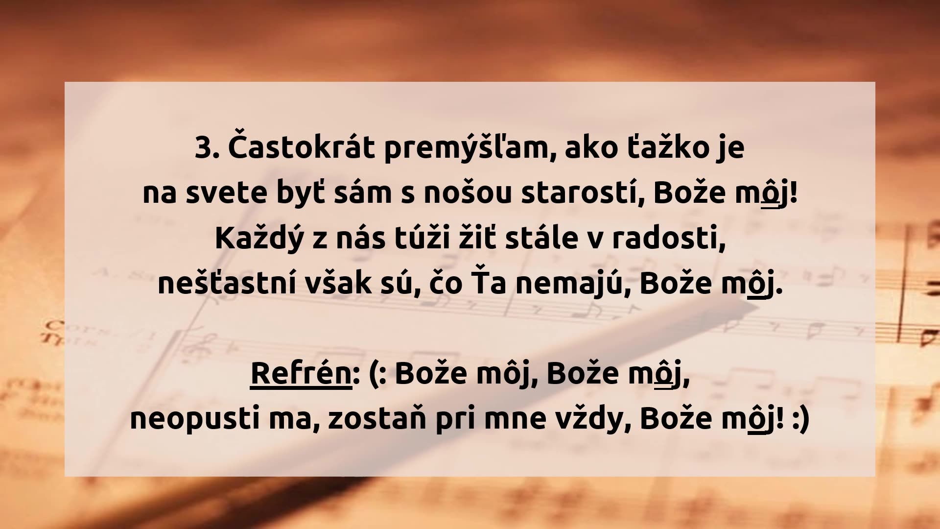 Prvý si bol len Ty