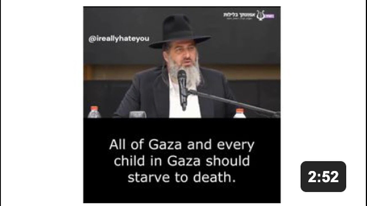 Israeli Rabbi Ronen Shaulov: All of Gaza and every child in Gaza should starve to death.”